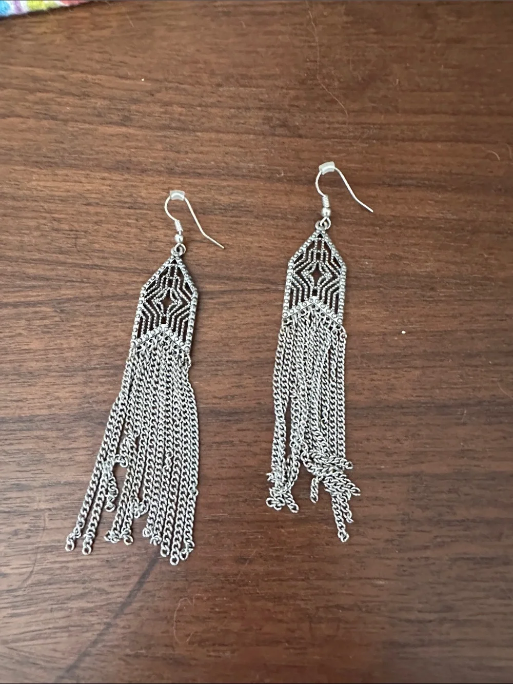 Silver Chain Tassel Drop Earrings - Women Jewelry